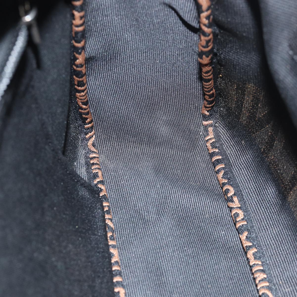 FENDI Hand Bag Canvas Black Brownbs15716