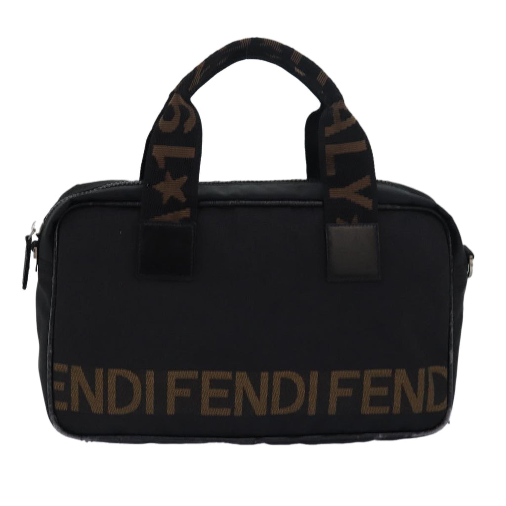 FENDI Hand Bag Canvas Black Brownbs15716