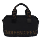 FENDI Hand Bag Canvas Black Brownbs15716