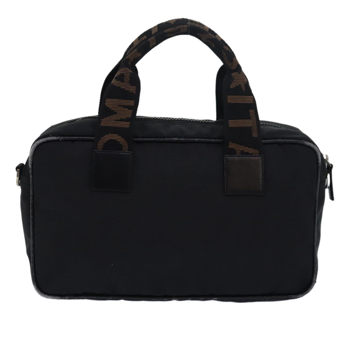 FENDI Hand Bag Canvas Black Brownbs15716