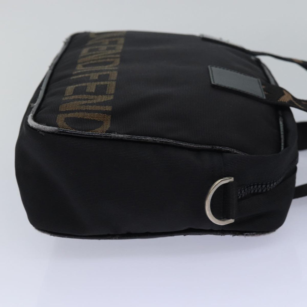 FENDI Hand Bag Canvas Black Brownbs15716