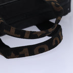 FENDI Hand Bag Canvas Black Brownbs15716
