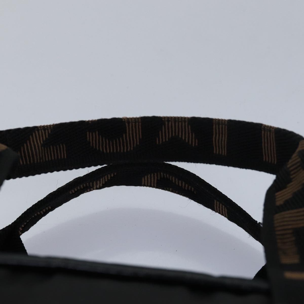 FENDI Hand Bag Canvas Black Brownbs15716
