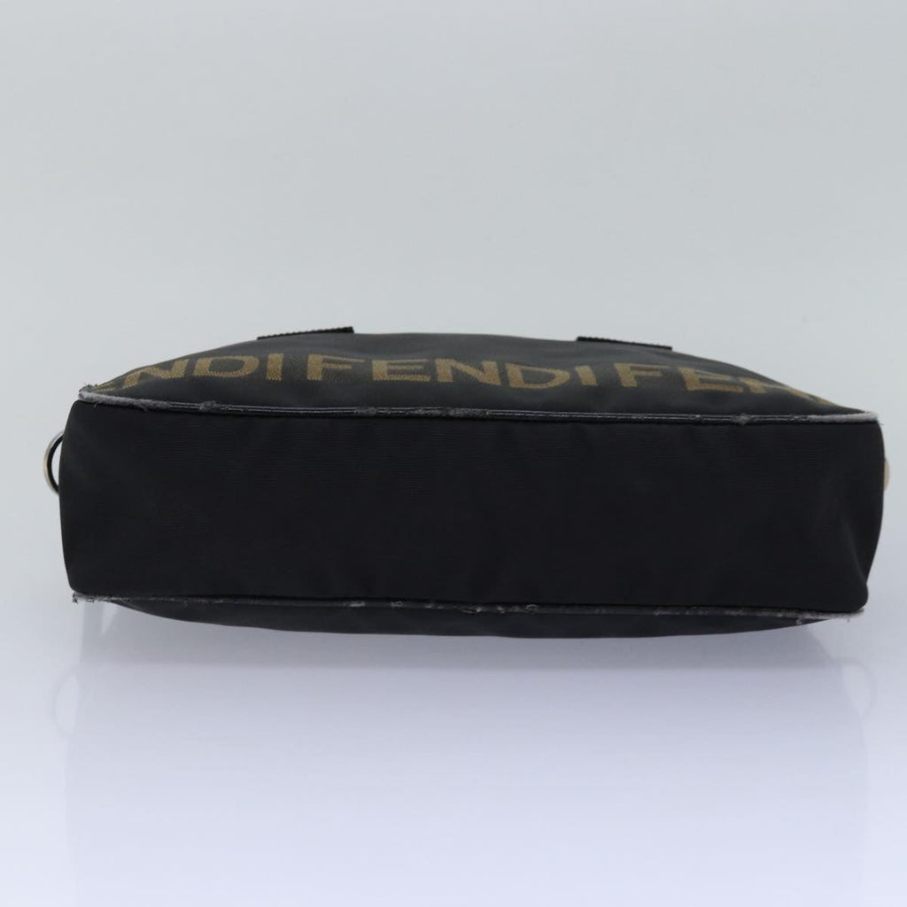 FENDI Hand Bag Canvas Black Brownbs15716