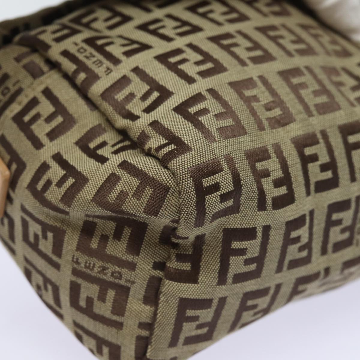 FENDI Zucchino Canvas Pouch Beigebs15781