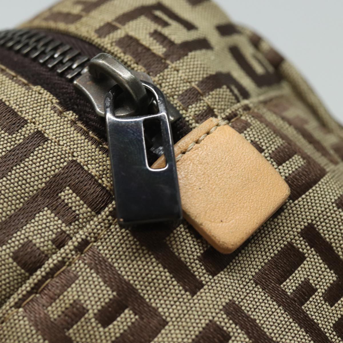 FENDI Zucchino Canvas Pouch Beigebs15781