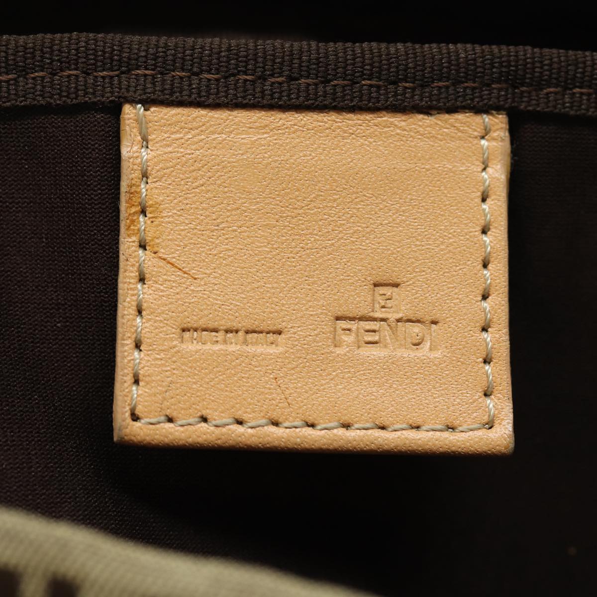 FENDI Zucchino Canvas Pouch Beigebs15781