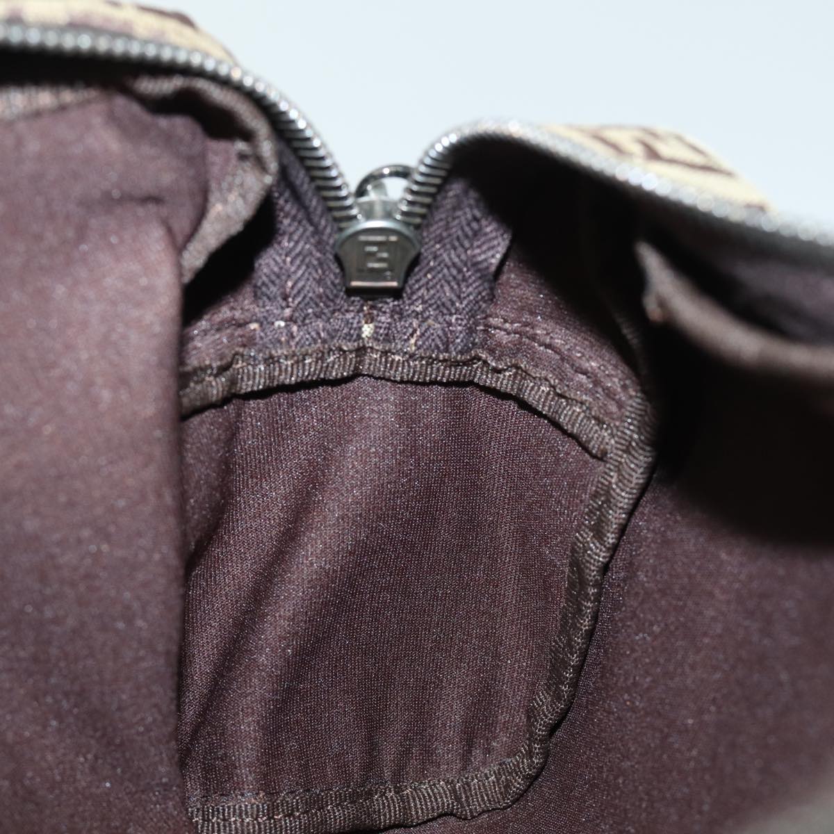 FENDI Zucchino Canvas Pouch Beigebs15781