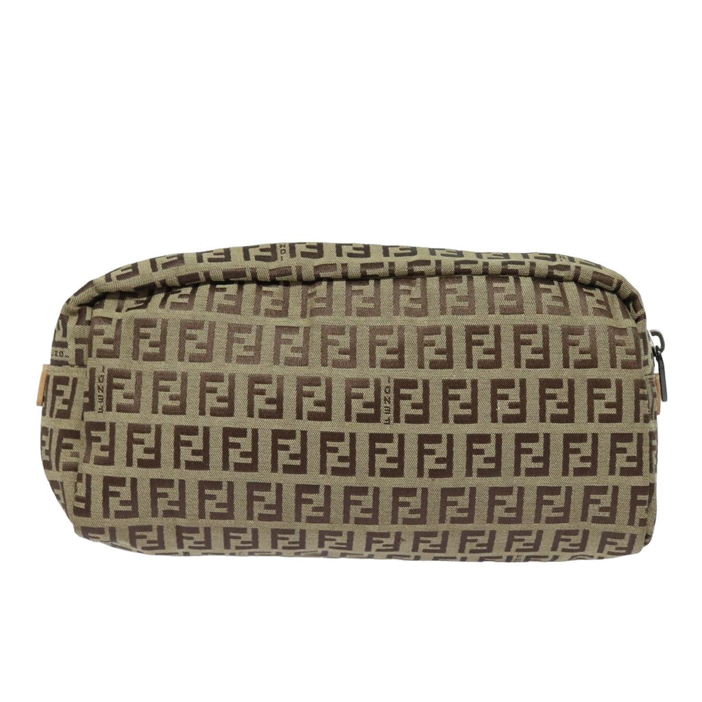 FENDI Zucchino Canvas Pouch Beigebs15781