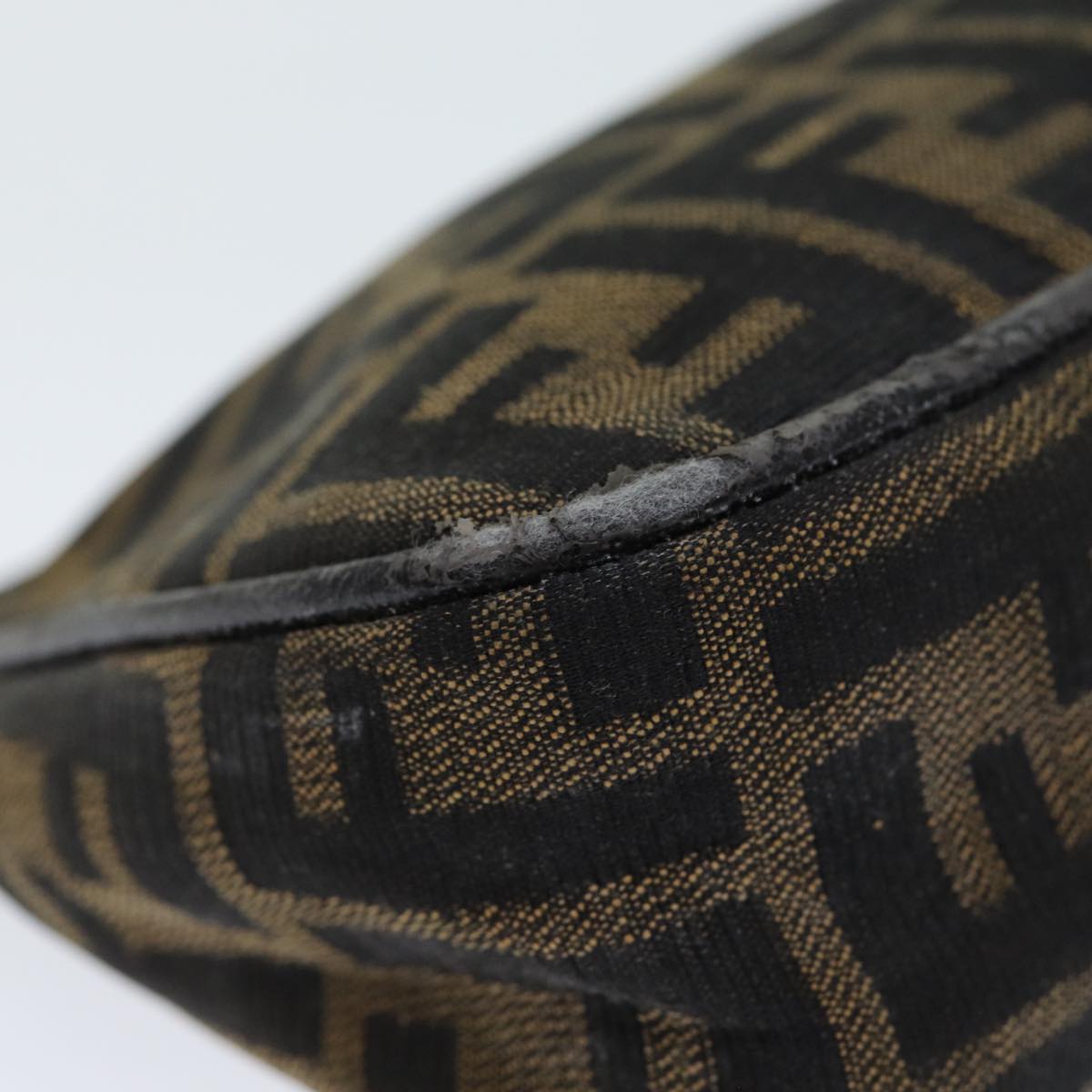 FENDI Zucca Canvas Pouch Brown Blackbs15782