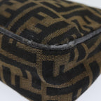 FENDI Zucca Canvas Pouch Brown Blackbs15782