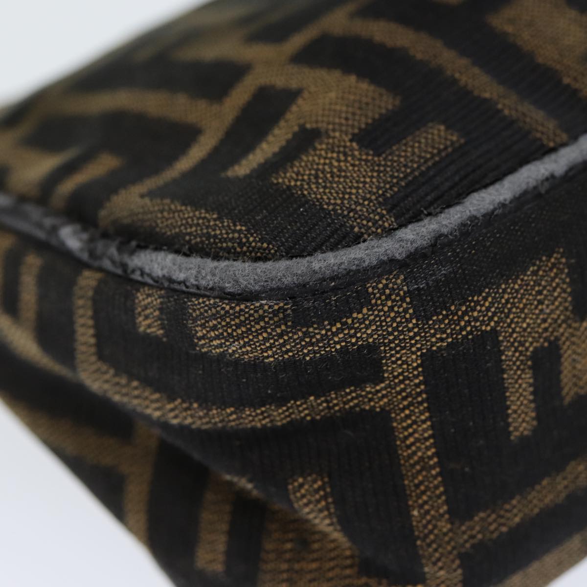 FENDI Zucca Canvas Pouch Brown Blackbs15782