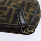 FENDI Zucca Canvas Pouch Brown Blackbs15782