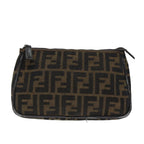 FENDI Zucca Canvas Pouch Brown Blackbs15782
