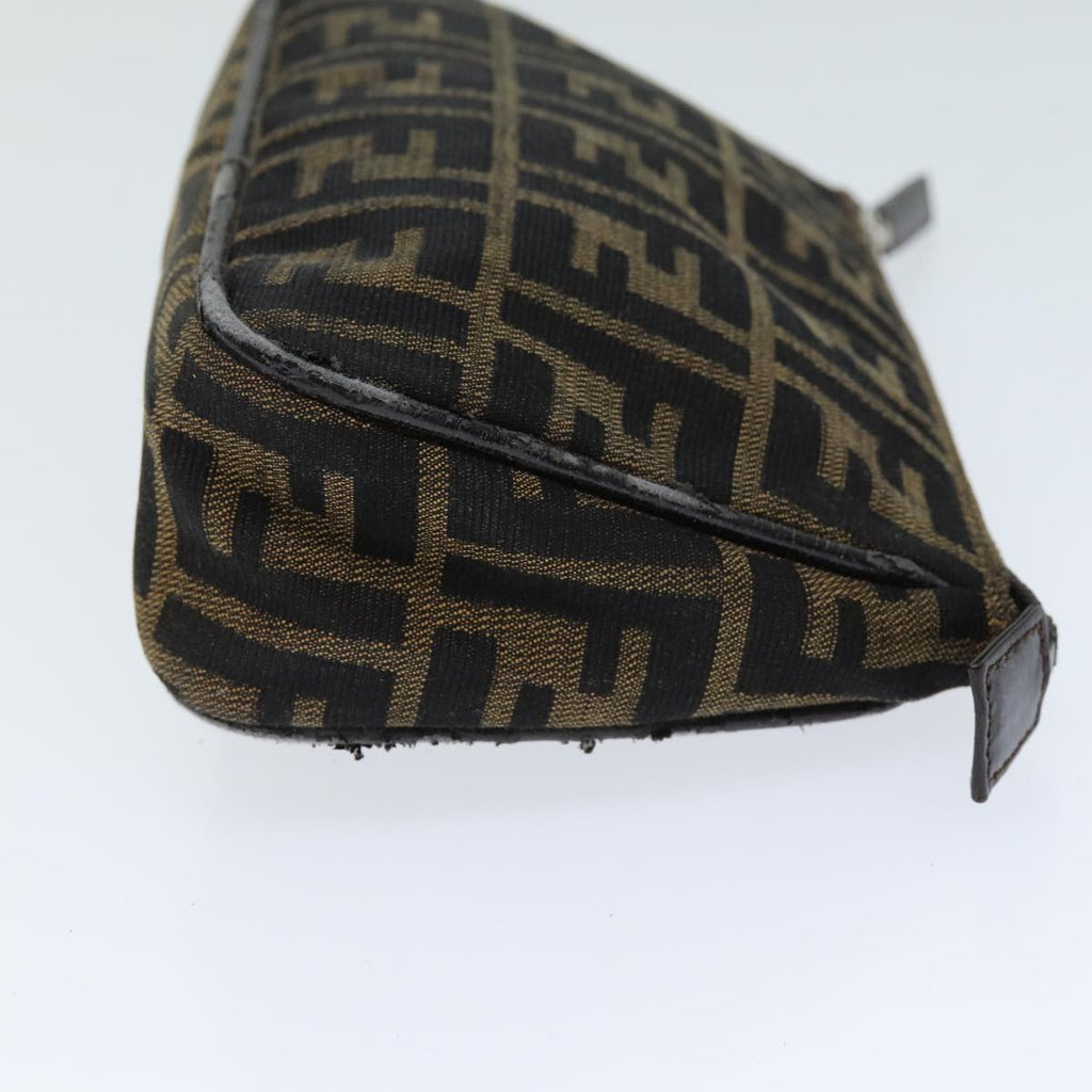 FENDI Zucca Canvas Pouch Brown Blackbs15782