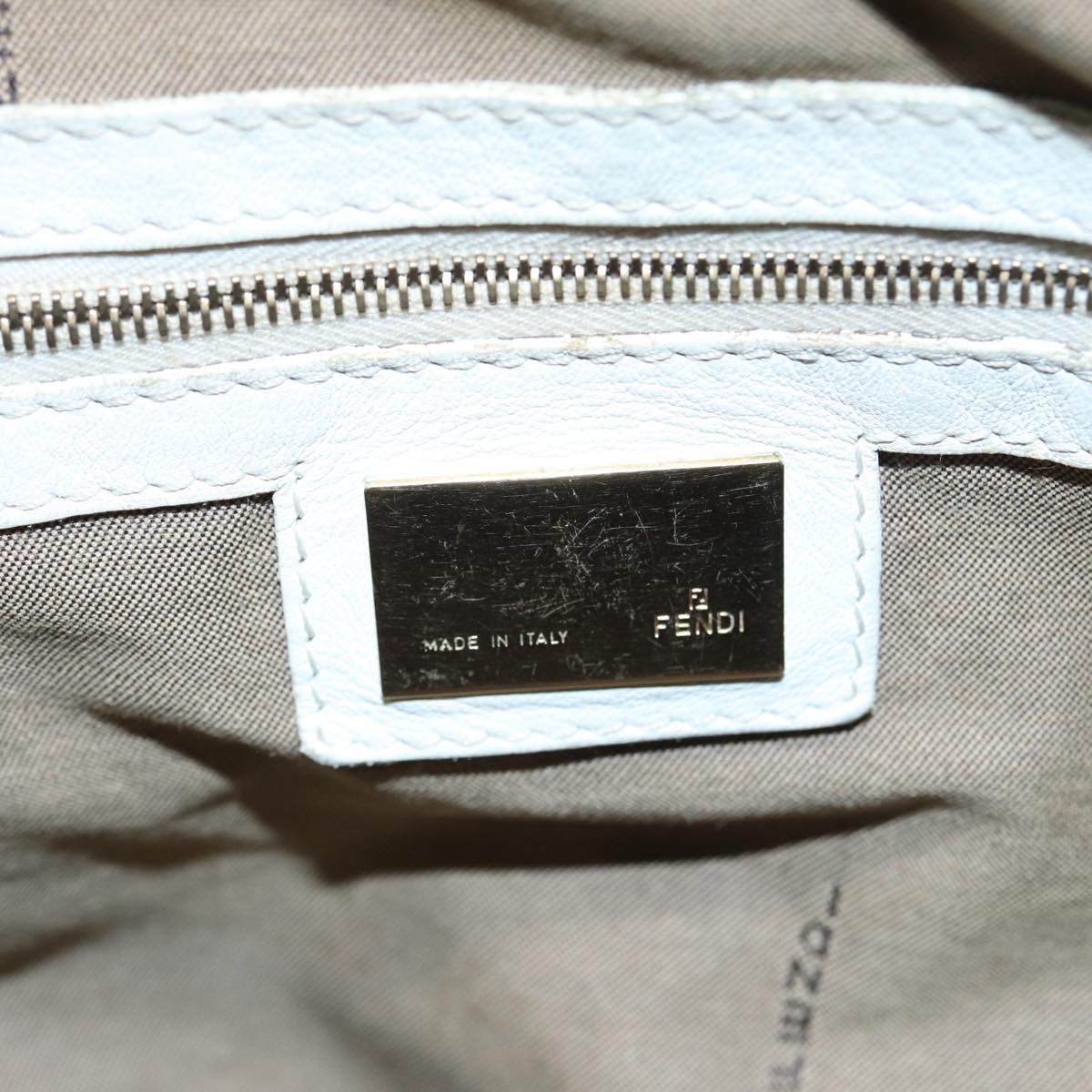 FENDI Zucca Canvas Shoulder Bag Whitebs15784