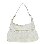 FENDI Zucca Canvas Shoulder Bag Whitebs15784