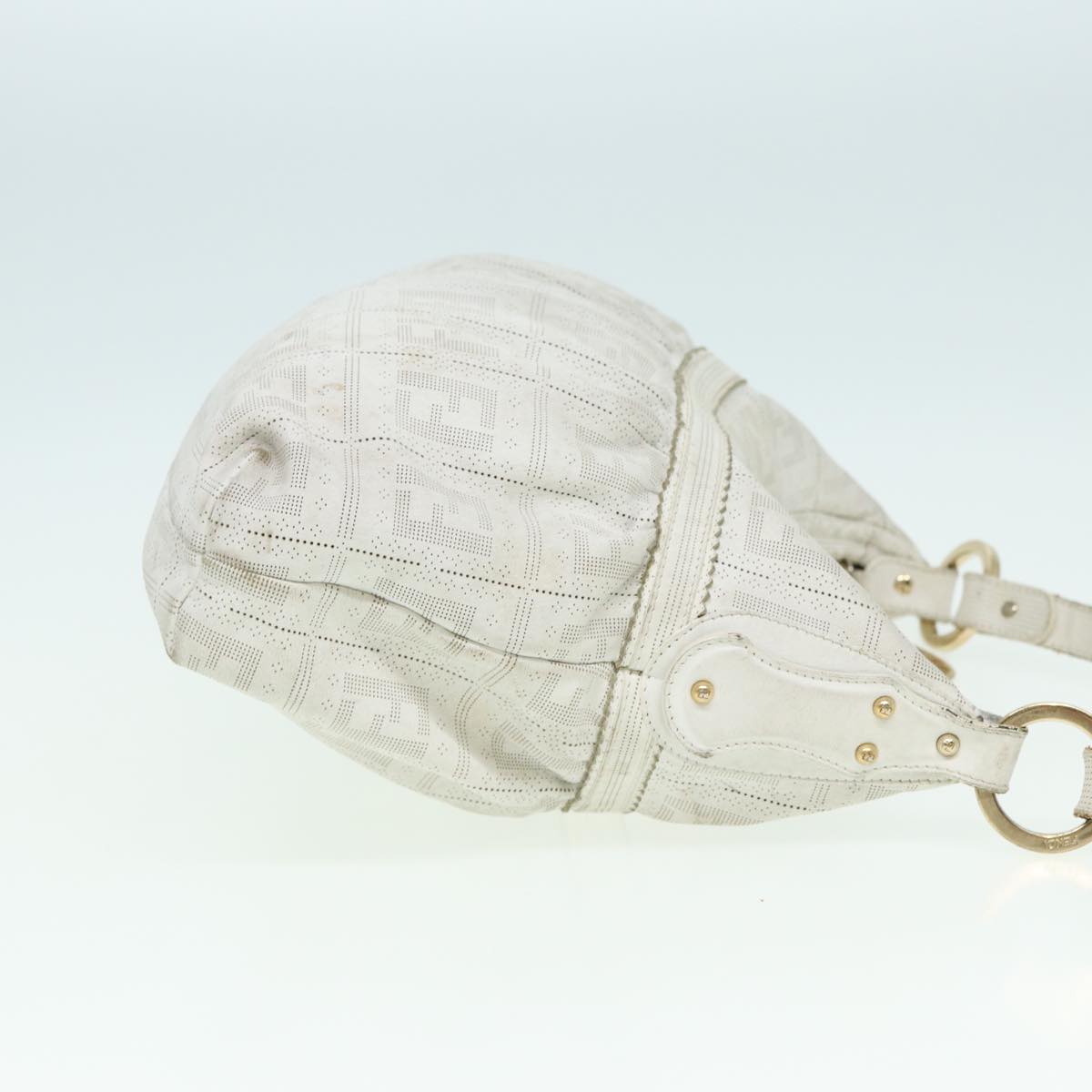 FENDI Zucca Canvas Shoulder Bag Whitebs15784
