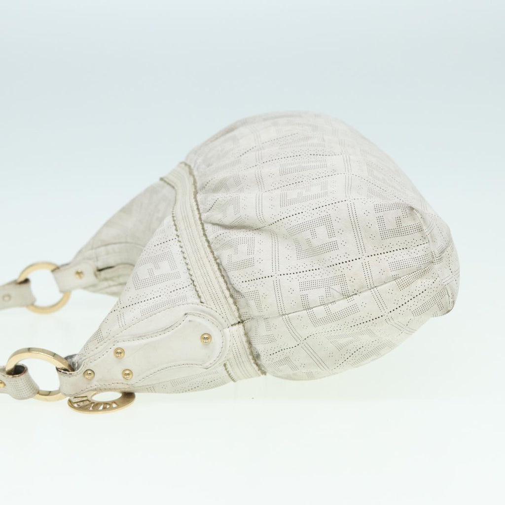 FENDI Zucca Canvas Shoulder Bag Whitebs15784