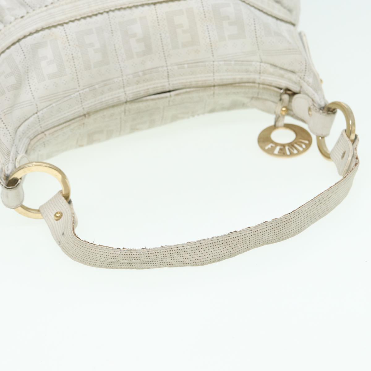 FENDI Zucca Canvas Shoulder Bag Whitebs15784