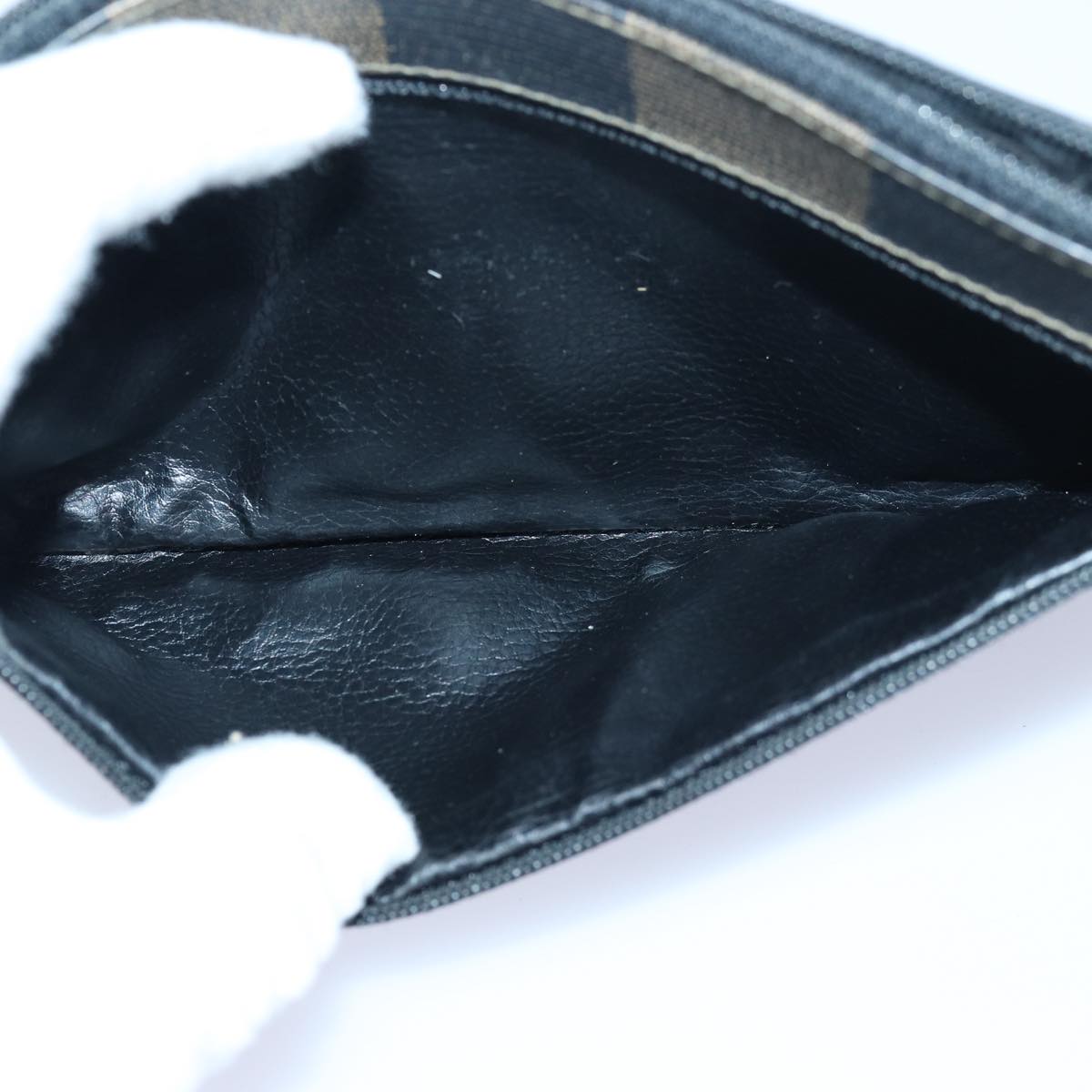 FENDI Zucca Canvas Pecan Canvas Pouch 2Set Brown Blackbs15954