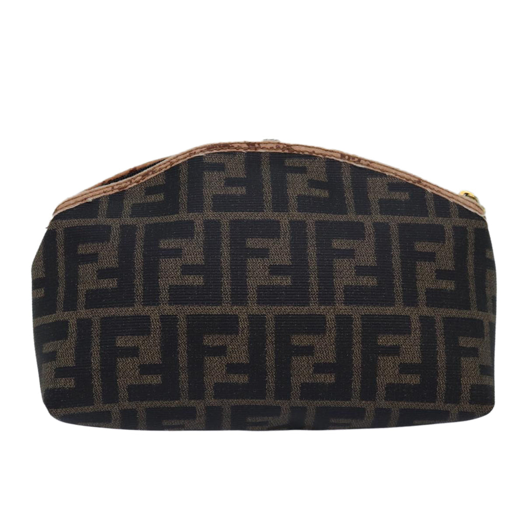 FENDI Zucca Canvas Pecan Canvas Pouch 2Set Brown Blackbs15954