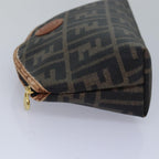 FENDI Zucca Canvas Pecan Canvas Pouch 2Set Brown Blackbs15954