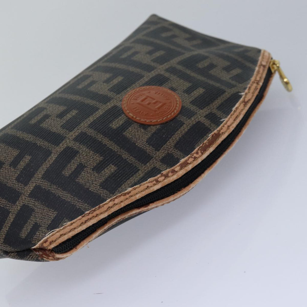 FENDI Zucca Canvas Pecan Canvas Pouch 2Set Brown Blackbs15954