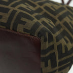FENDI Zucca Canvas Tote Bag Brown Blackbs15988