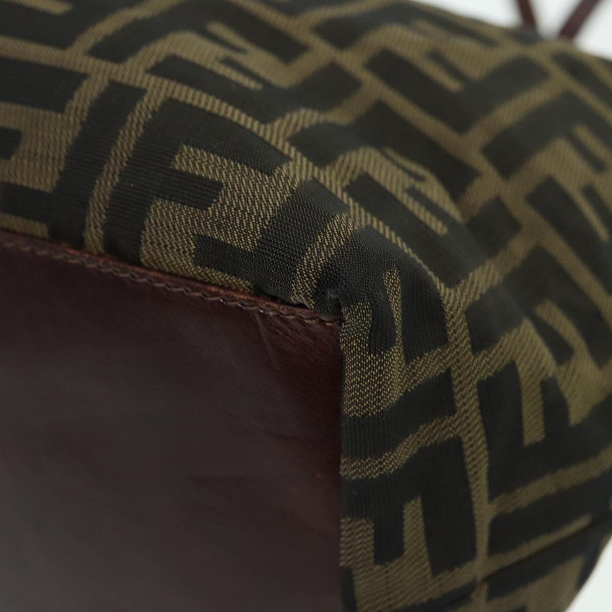 FENDI Zucca Canvas Tote Bag Brown Blackbs15988
