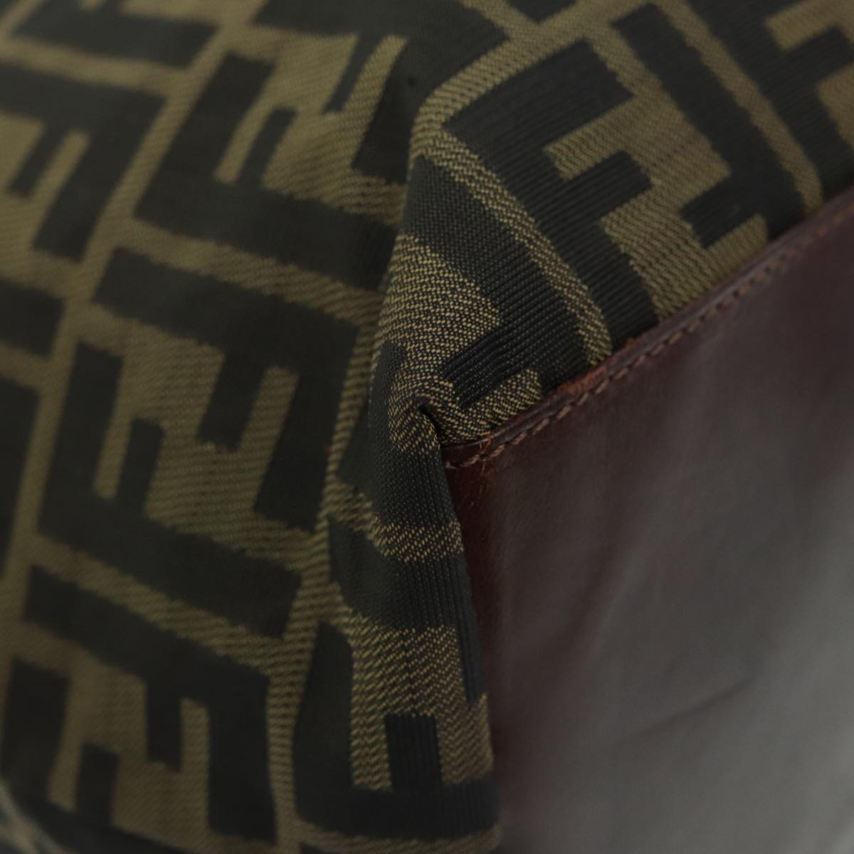 FENDI Zucca Canvas Tote Bag Brown Blackbs15988