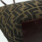 FENDI Zucca Canvas Tote Bag Brown Blackbs15988