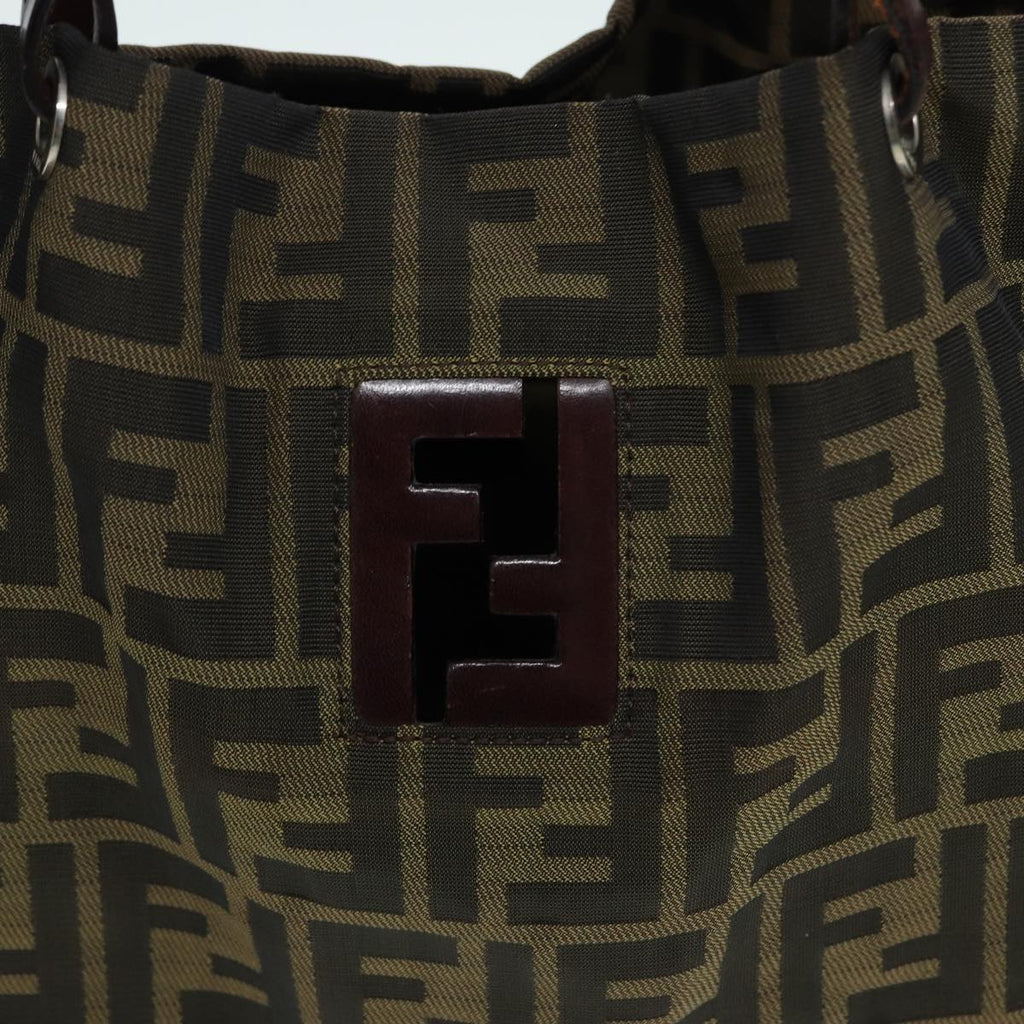 FENDI Zucca Canvas Tote Bag Brown Blackbs15988
