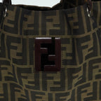 FENDI Zucca Canvas Tote Bag Brown Blackbs15988