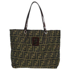 FENDI Zucca Canvas Tote Bag Brown Blackbs15988