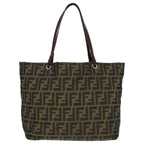 FENDI Zucca Canvas Tote Bag Brown Blackbs15988