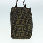FENDI Zucca Canvas Tote Bag Brown Blackbs15988