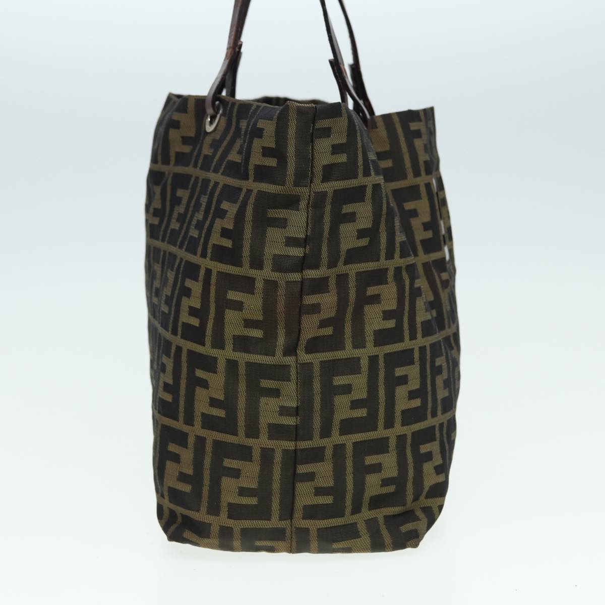 FENDI Zucca Canvas Tote Bag Brown Blackbs15988
