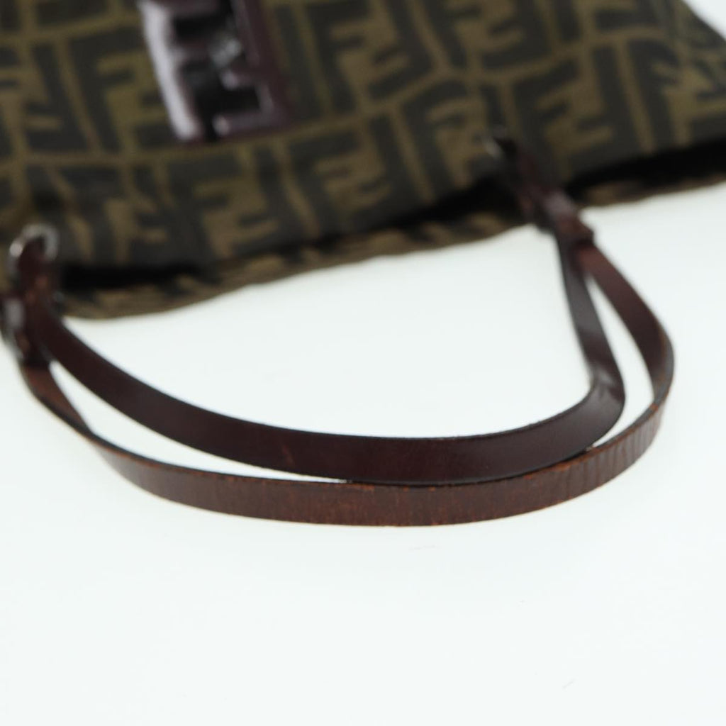 FENDI Zucca Canvas Tote Bag Brown Blackbs15988