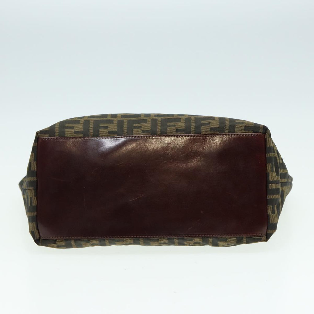 FENDI Zucca Canvas Tote Bag Brown Blackbs15988