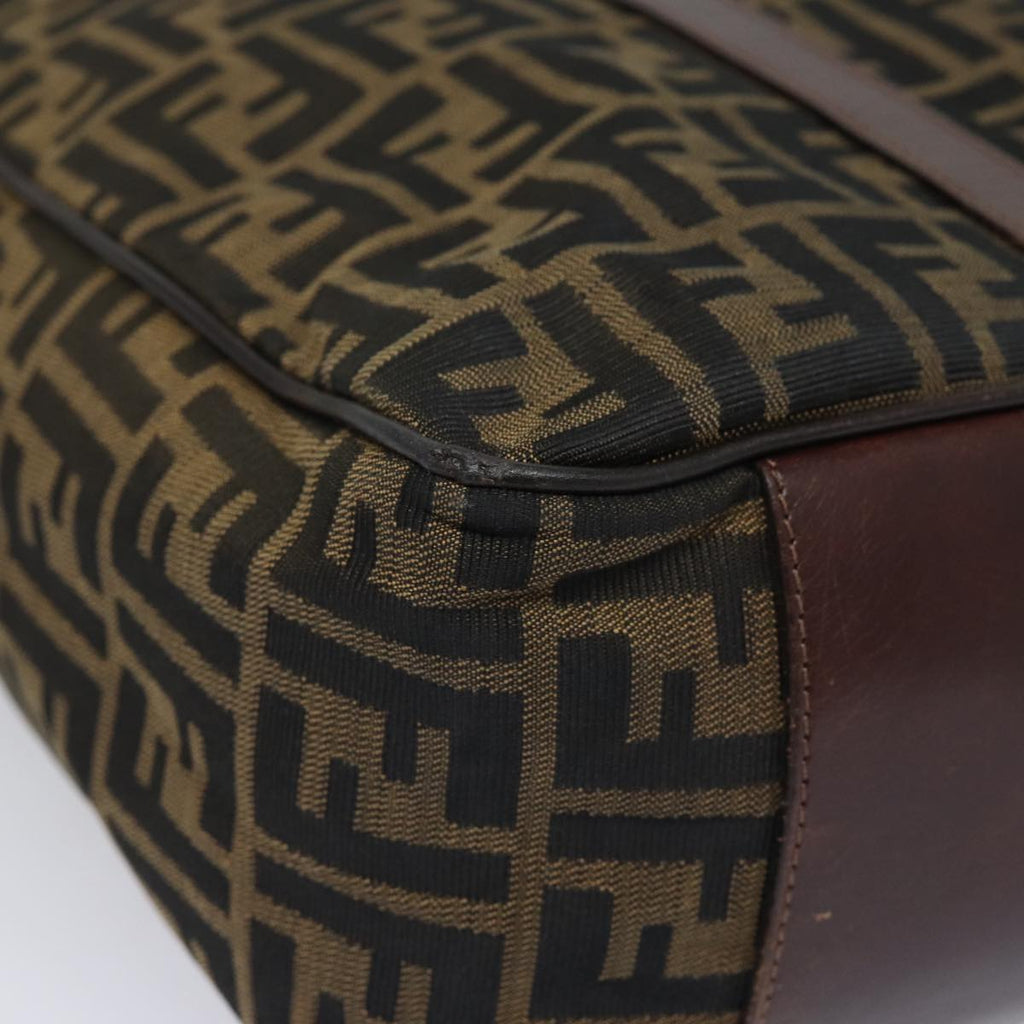 FENDI Zucca Canvas Tote Bag Brown Blackbs15989