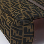 FENDI Zucca Canvas Tote Bag Brown Blackbs15989