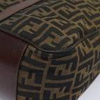 FENDI Zucca Canvas Tote Bag Brown Blackbs15989
