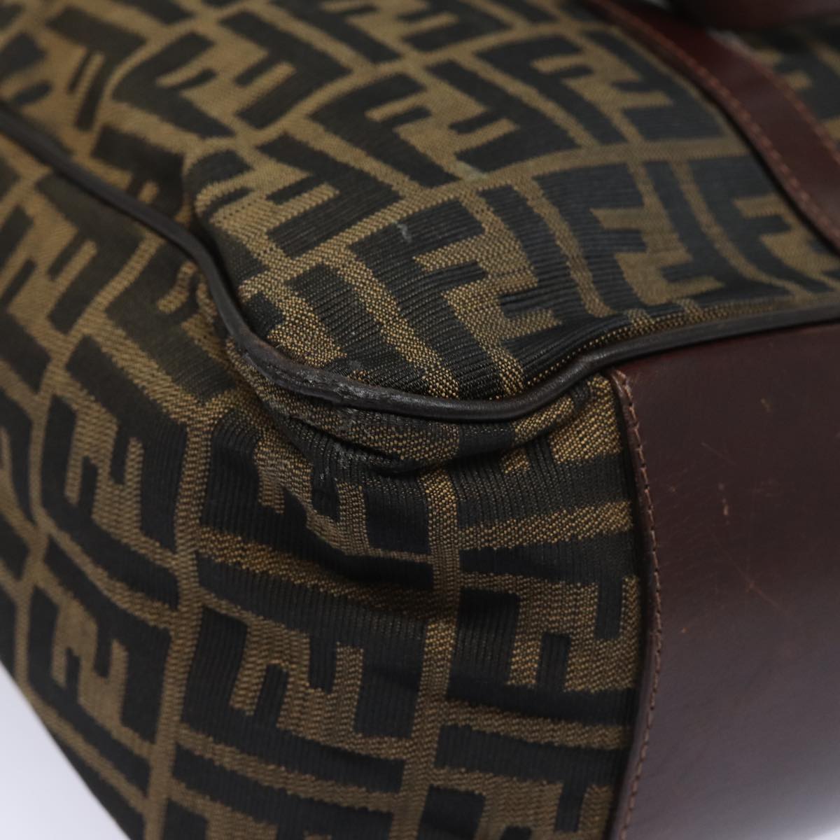 FENDI Zucca Canvas Tote Bag Brown Blackbs15989