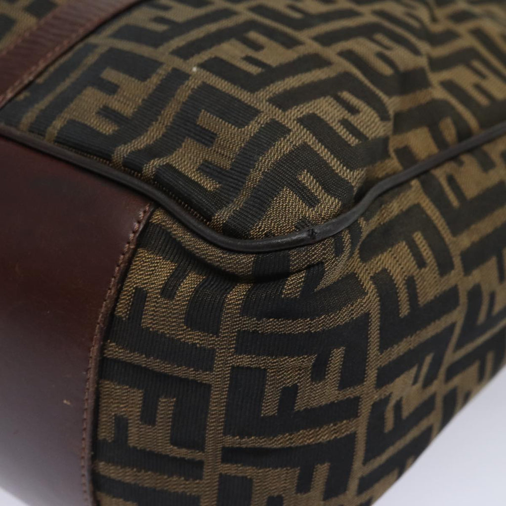 FENDI Zucca Canvas Tote Bag Brown Blackbs15989