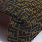 FENDI Zucca Canvas Tote Bag Brown Blackbs15989