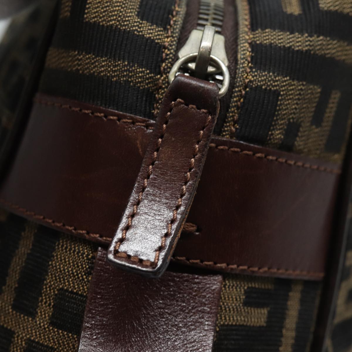 FENDI Zucca Canvas Tote Bag Brown Blackbs15989