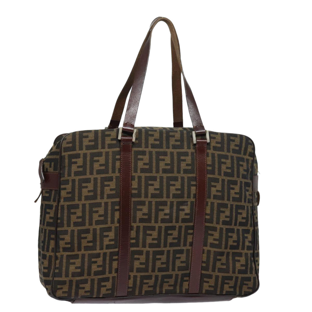 FENDI Zucca Canvas Tote Bag Brown Blackbs15989