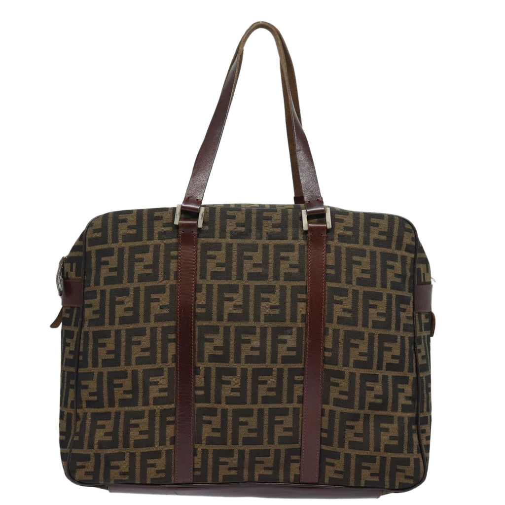 FENDI Zucca Canvas Tote Bag Brown Blackbs15989