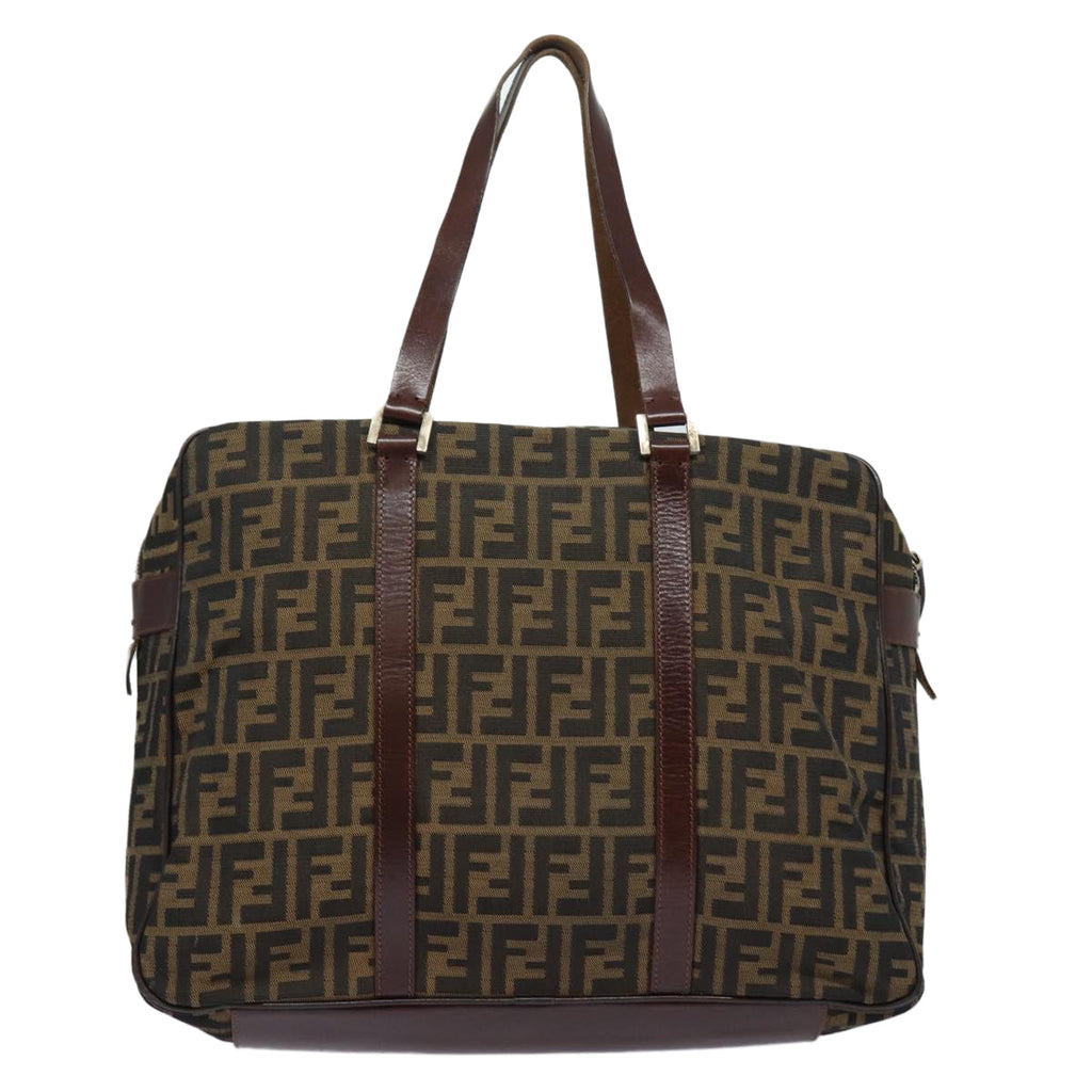 FENDI Zucca Canvas Tote Bag Brown Blackbs15989